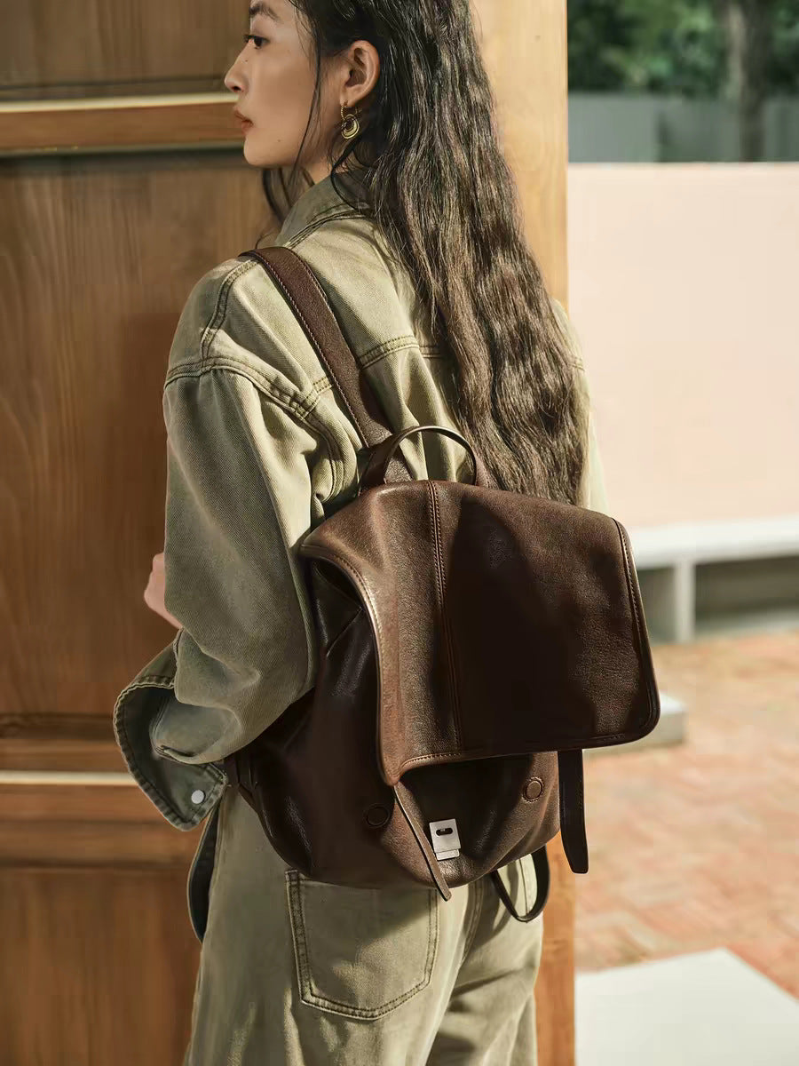 Tanned Sheepskin Series Large Capacity Commute Backpacks