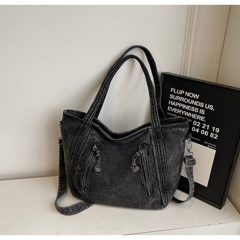 Women's Korean Style Large Capacity High Sense Idle Denim Retro Women's Shoulder Bag