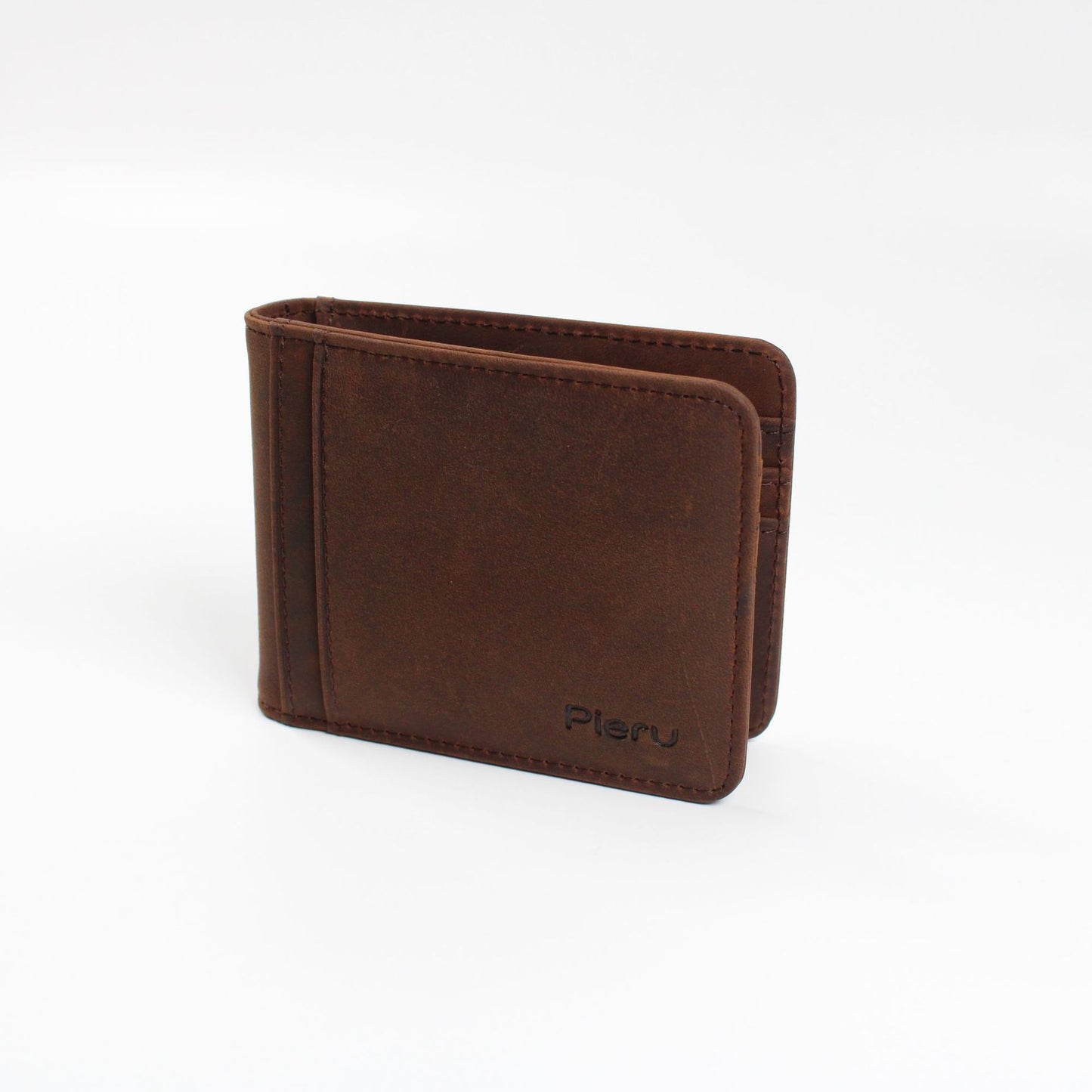 Swiping Top Layer Crazy Horse Skin Two Card Holder