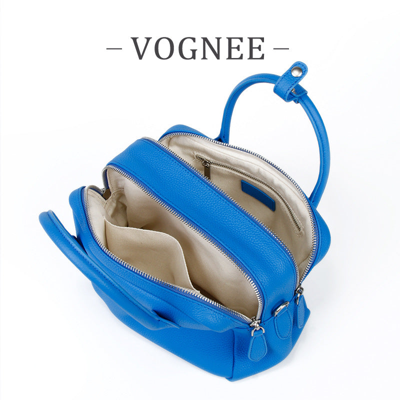 Women's Classic Fashion First Layer Cowhide Boston Women's Handbag