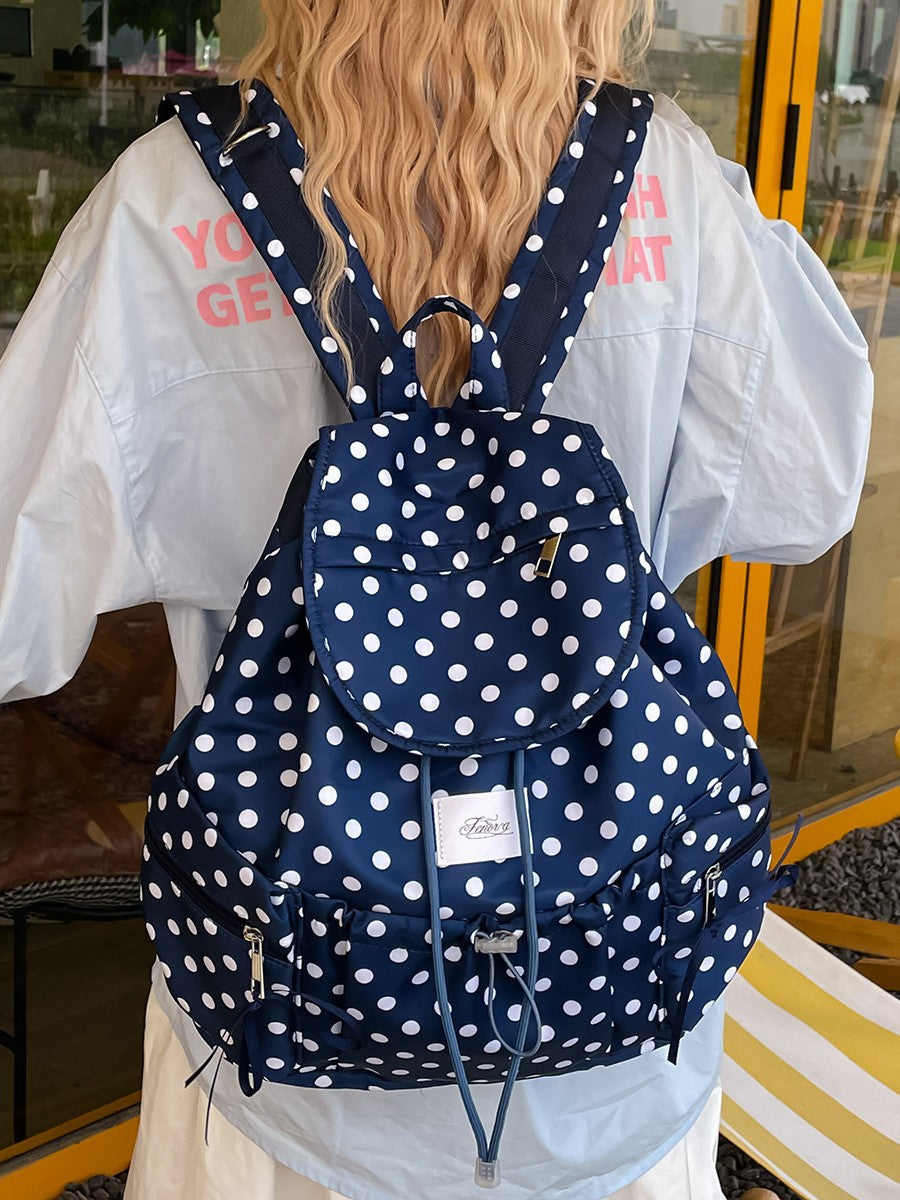 Women's Capacity Fashion Excursion Polka Dot Personality Women's Backpack