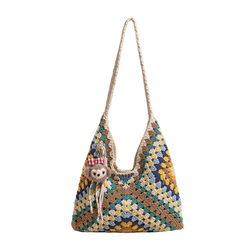 Women's Large Capacity Ethnic Style Hollow Seaside Tote Bag