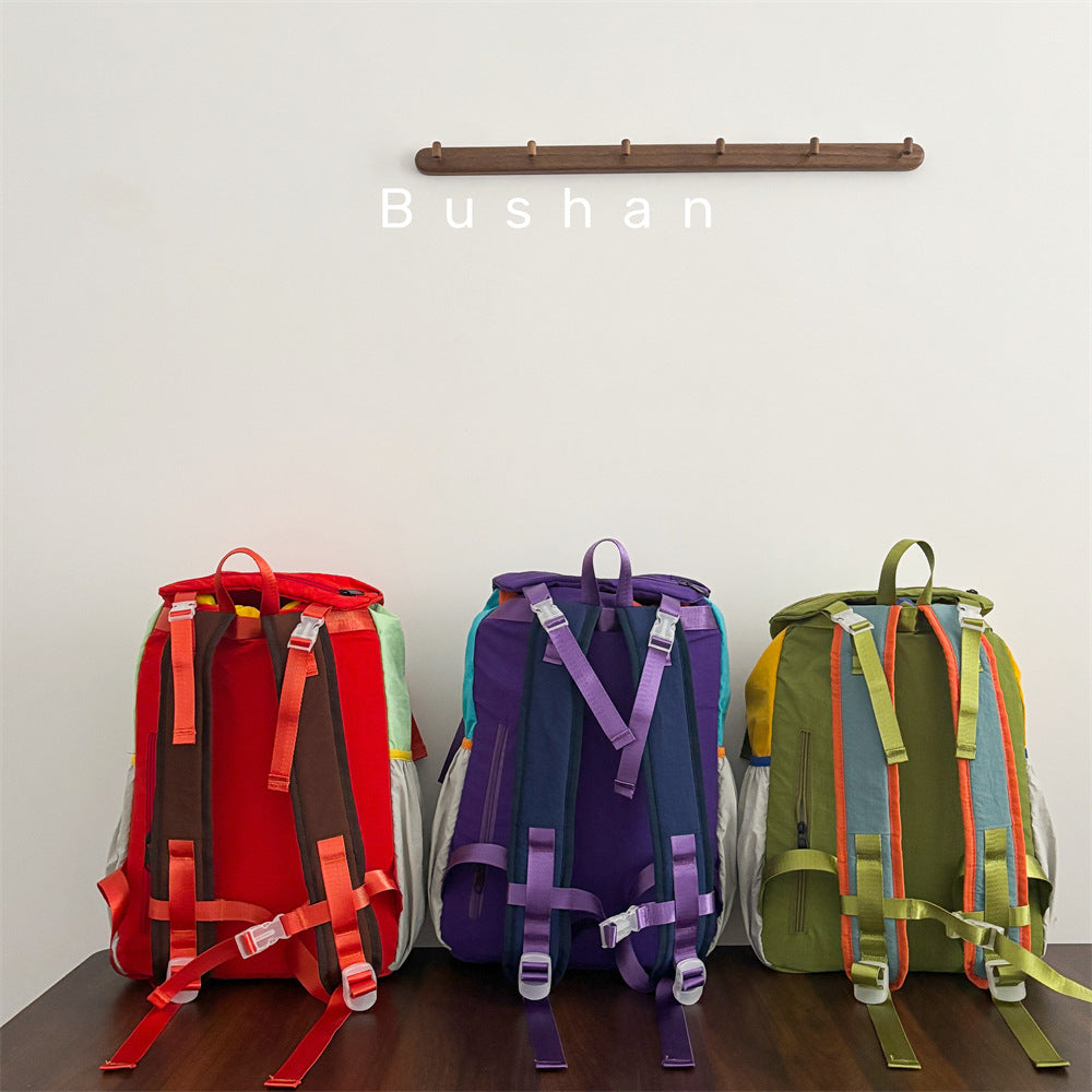 Dopamine Contrast Color Detachable Mori Leisure Sports Backpack