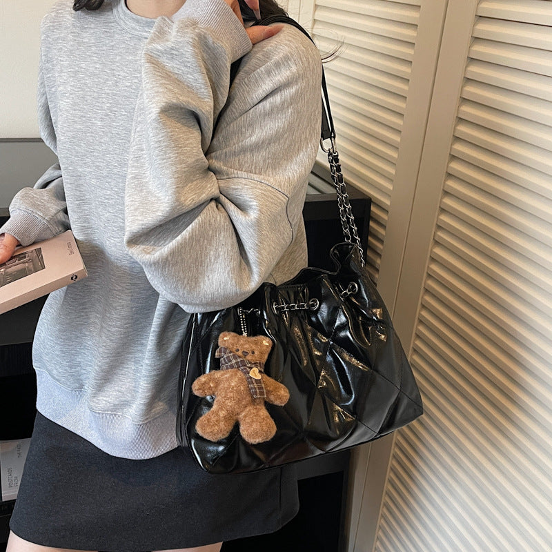 Women's High Sense Light Luxury Minority Fashion Diamond Bucket Bag