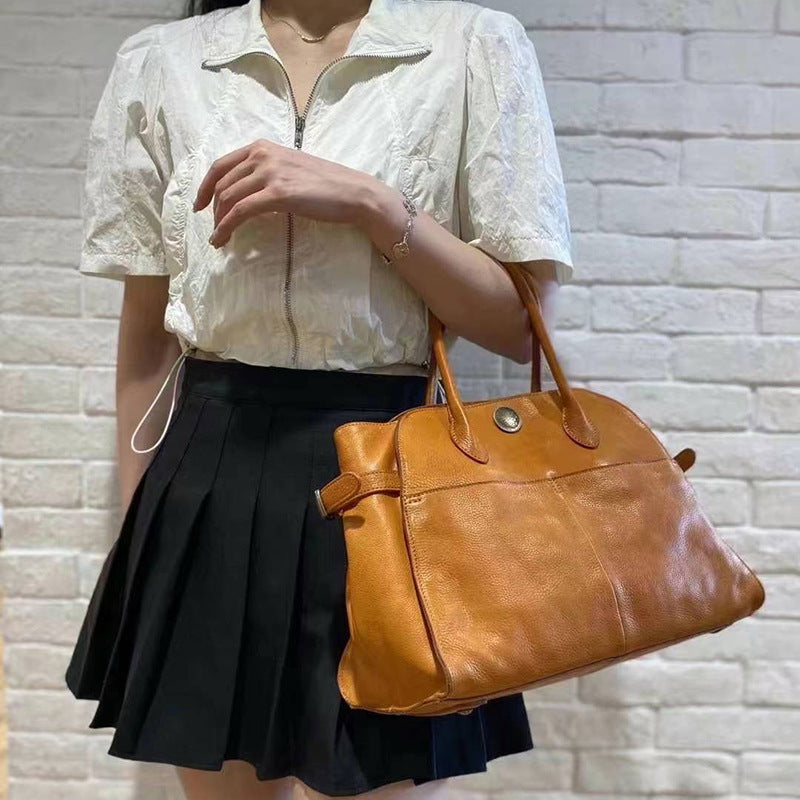 White Lily Dong Minimalist Large Capacity Totes Commuter Top Layer Handbags