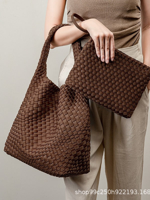 Women's Nylon Woven Large Capacity High-grade Portable Tote Bag