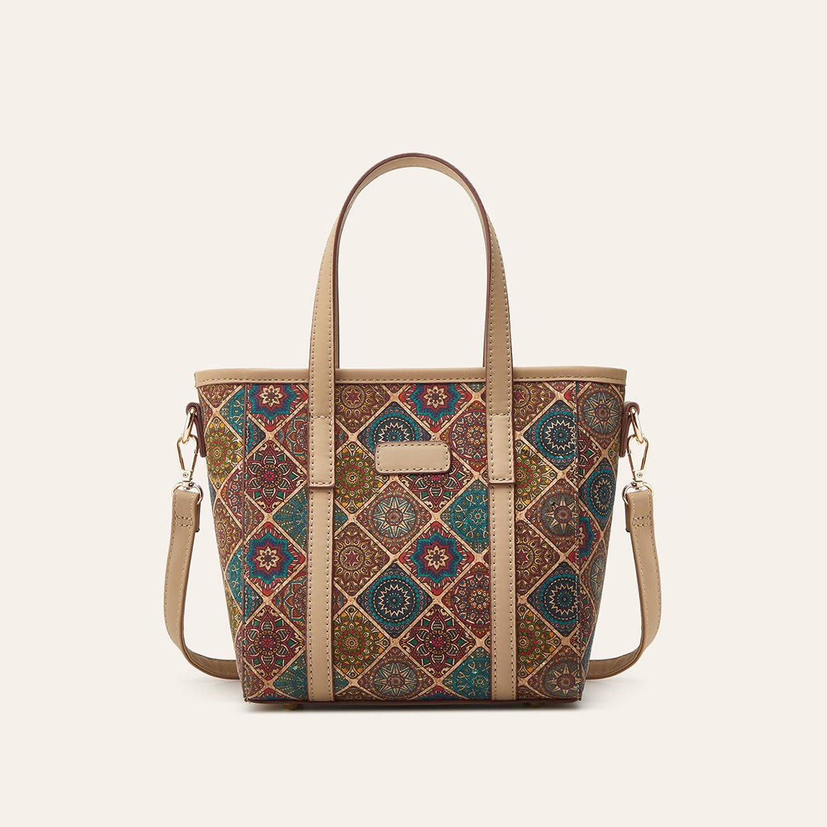 Women's Ethnic Print Cork Bohemian Commuter Fashion Bags