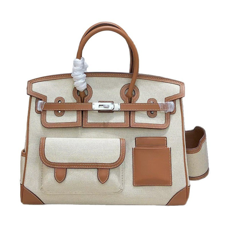 Women's Color Canvas Matching Portable Extra Large Bags