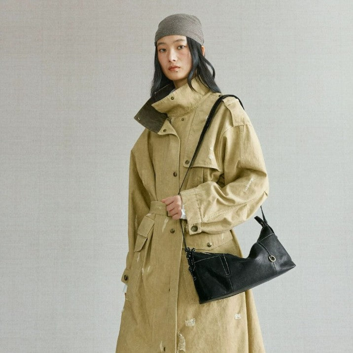 Vegetable Tanned Sheepskin Tracking Soft Pillow Commuter Tote Bag