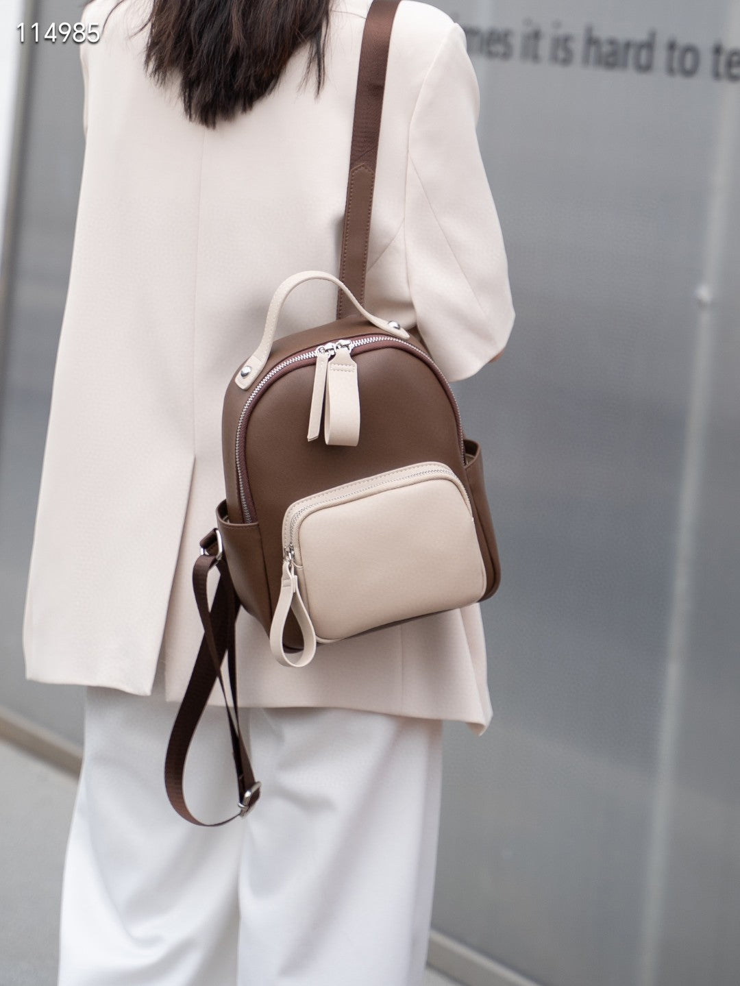 Women's Color Cowhide Genuine Leather Napa Soft Leisure Large Women's Backpack