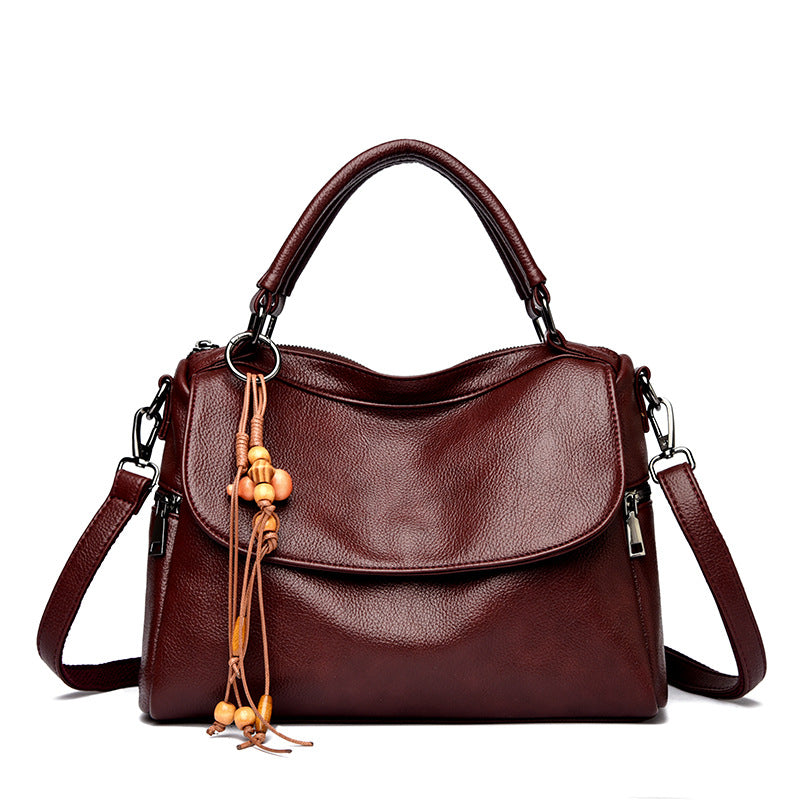 Women's Soft Retro Fashion Boston Large Capacity Women's Handbag
