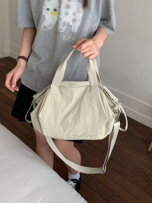 Women's Portable Korean Cloth Nylon Drawstring Bucket Bags