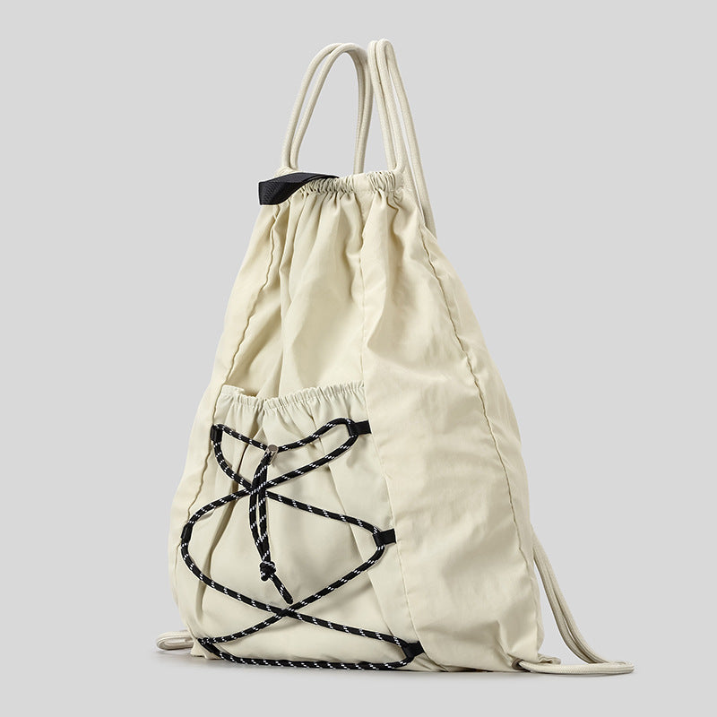 Women's & Men's Capacity Lightweight Nylon Strap Drawstring Good-looking Early Leisure Backpack