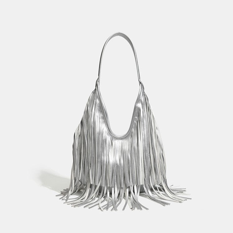 Women's Fashion Style Tassel Vintage Large Capacity Underarm Bag