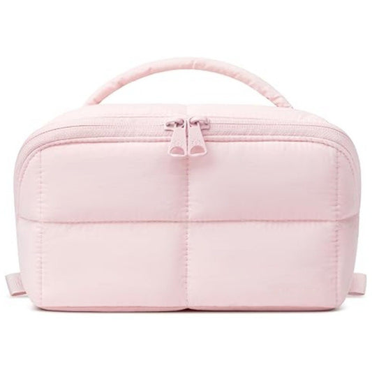 Candy Color Quilted Cotton Bubble Storage Makeup Bag