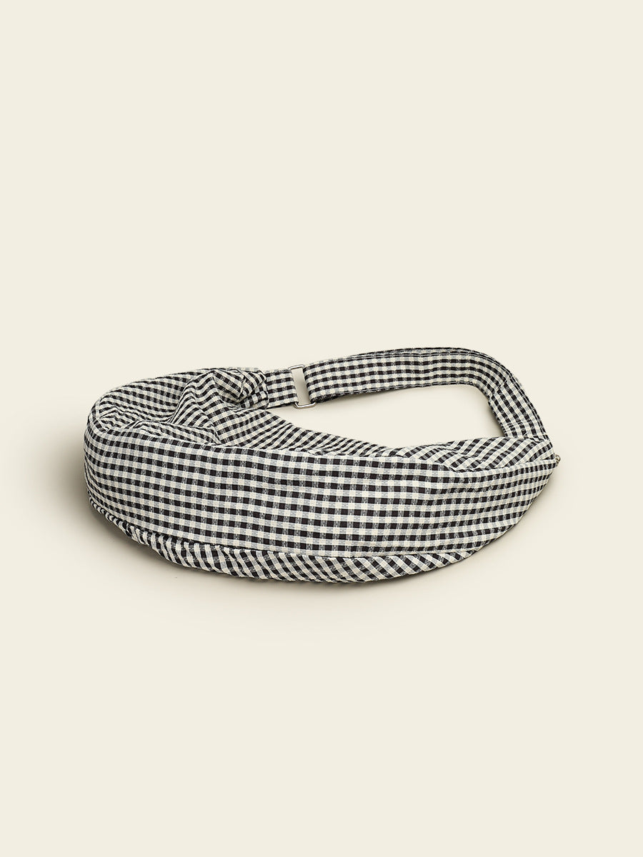 Women's Zip Canvas Niche Plaid Wide Strap Women's Messenger Bag