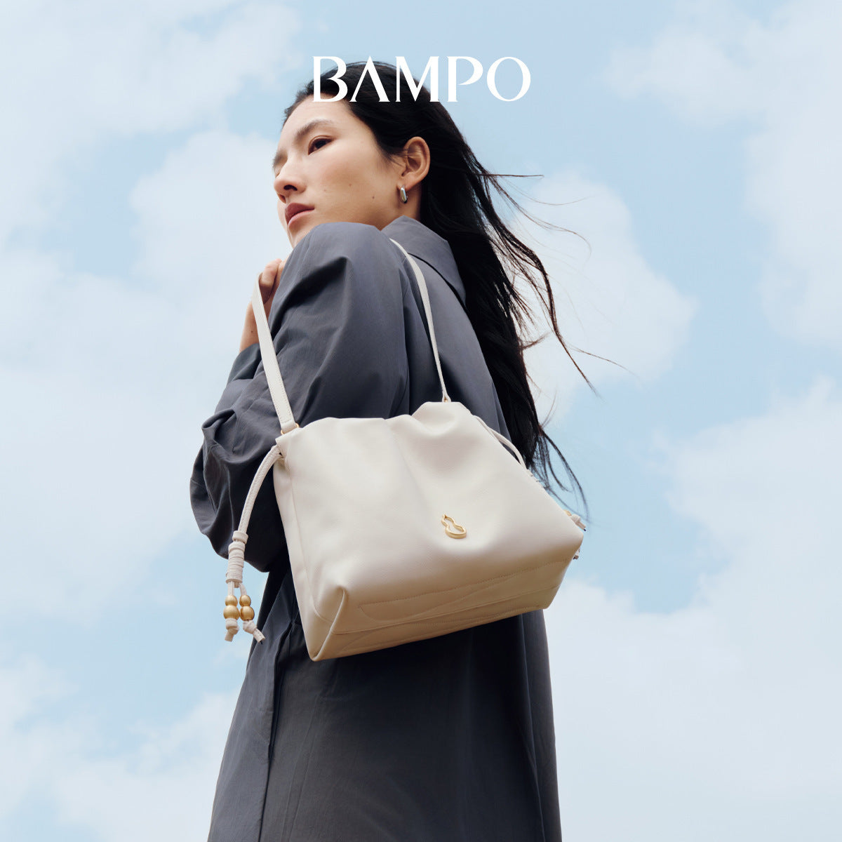 Dong Half Slope Cloud First Layer Cowhide Underarm Women's Shoulder Bag