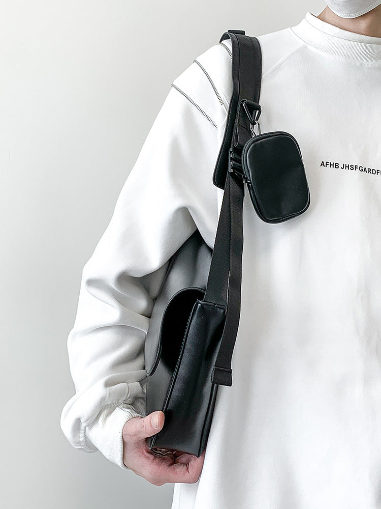 Men's Korean Street Unisex Style Simple Design Men's Messenger Bag