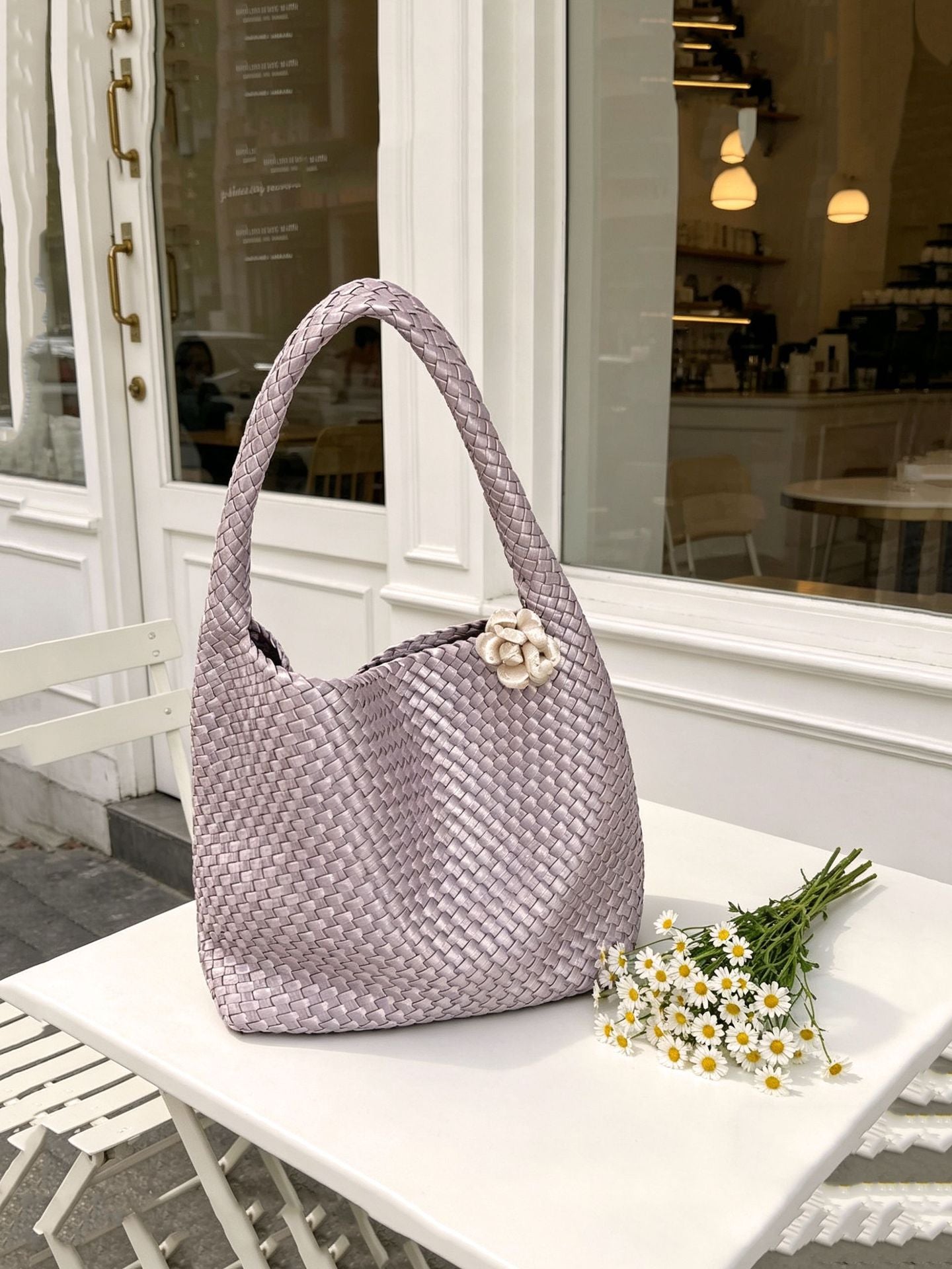 Women's Woven Large Capacity Totes Fashion Commuter Tote Bag