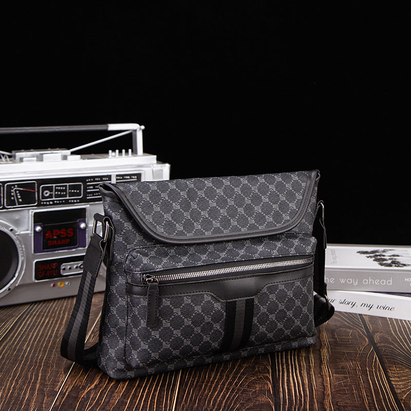 Men's Fashion Plaid Large Capacity Korean Style Cross Men's Messenger Bags