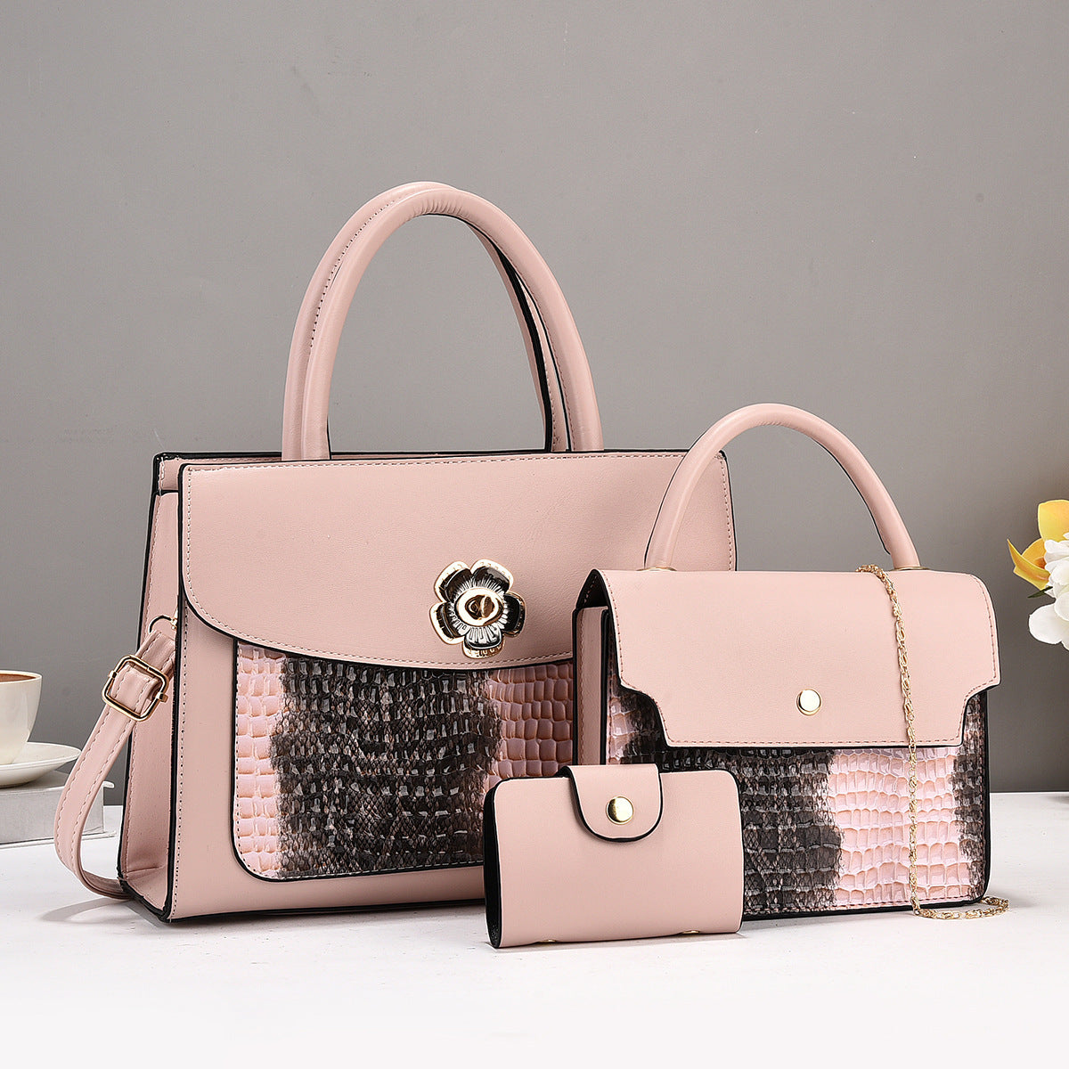 Women's Three-piece Portable Female Lady Fashion Bags