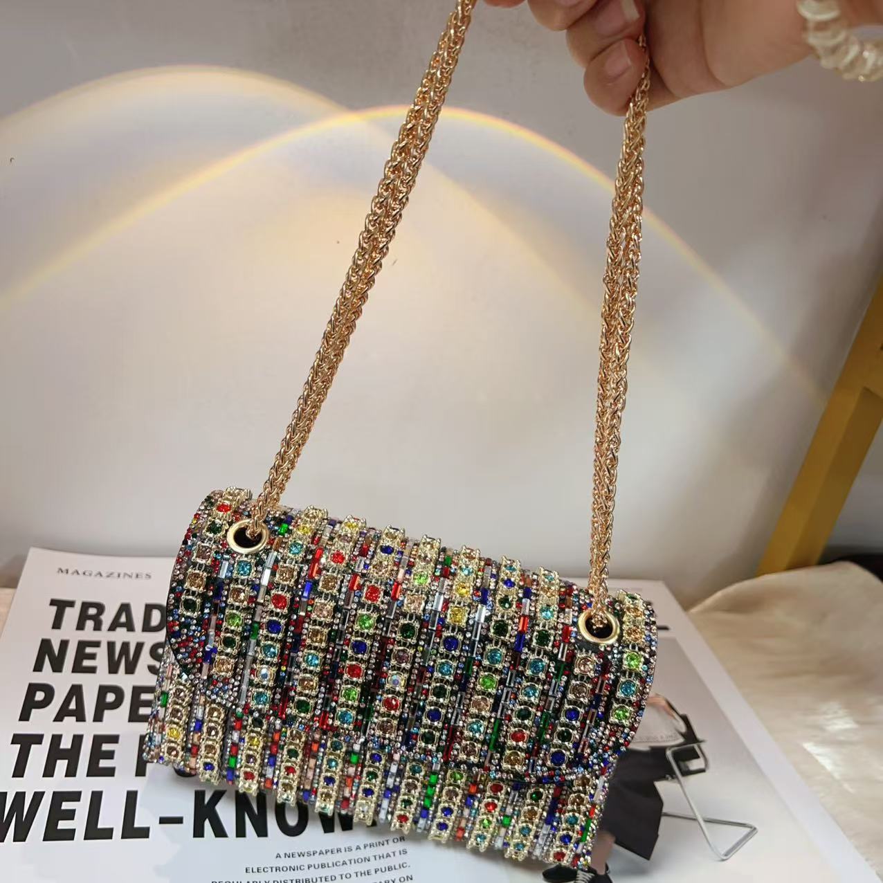 Women's Full Diamond Underarm Banquet Dress One Women's Shoulder Bag