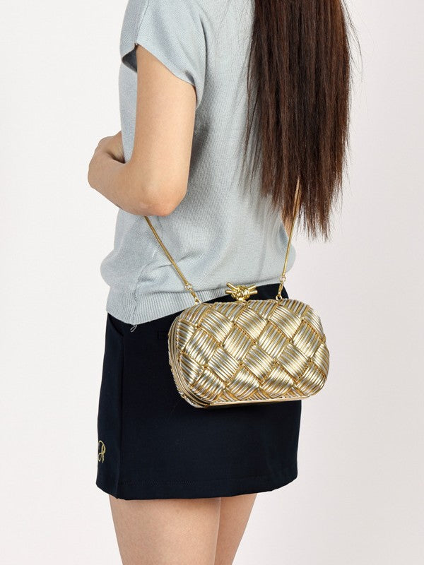 Simple Fashion Dinner Woven Box Clutch Original Single Quality Light Bags