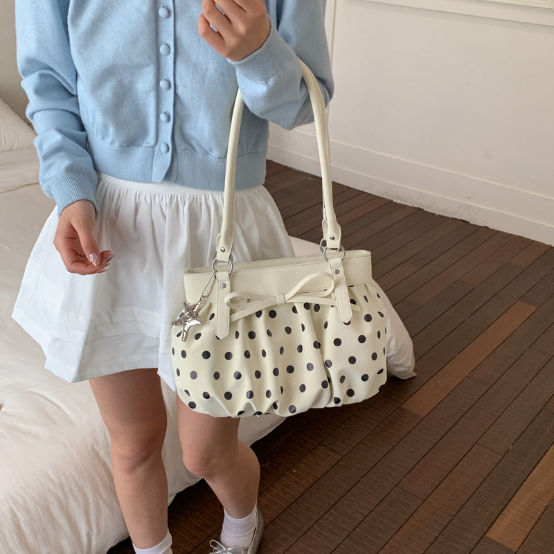 Women's Capacity Commuter Spring High-grade Fashion Polka Underarm Bag