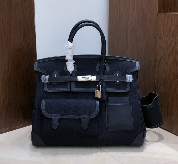 Women's Color Canvas Matching Portable Extra Large Bags
