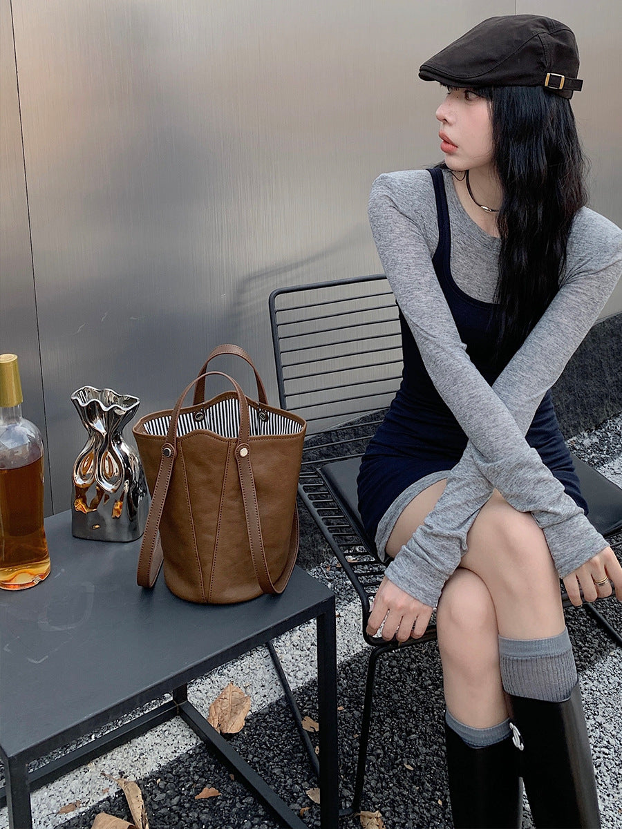 Women's First Layer Vegetable Tanning Leather Retro Bags