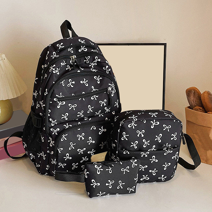 Three-piece Junior High College Large Capacity Women's Backpack