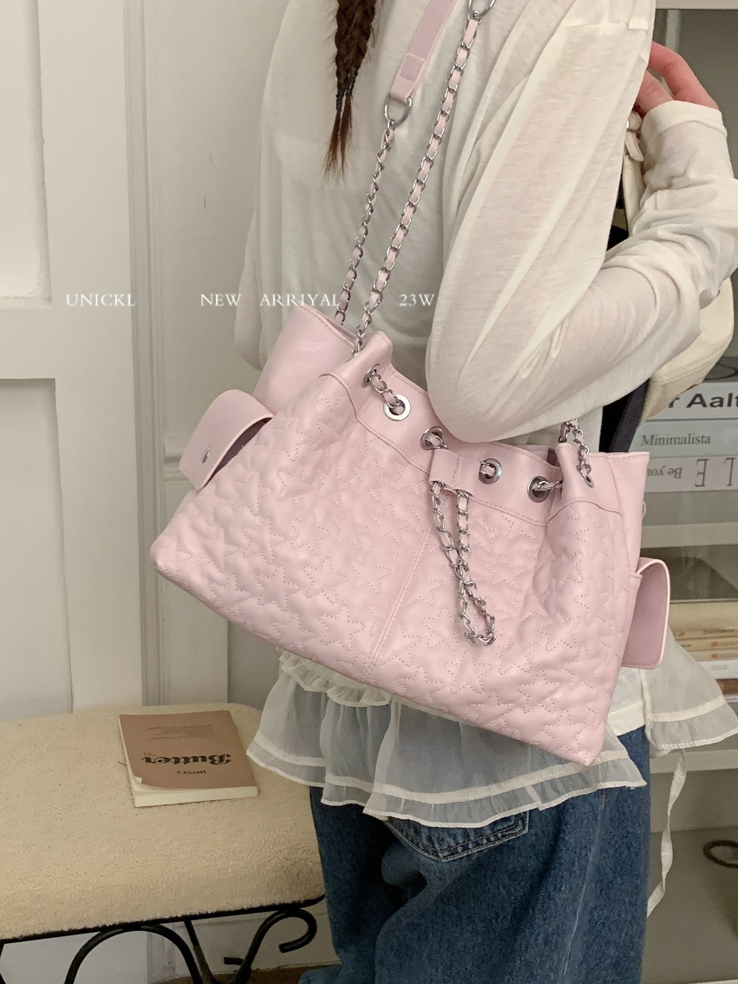 Women's Korean Style Commuter Simple Chain Underarm Bag