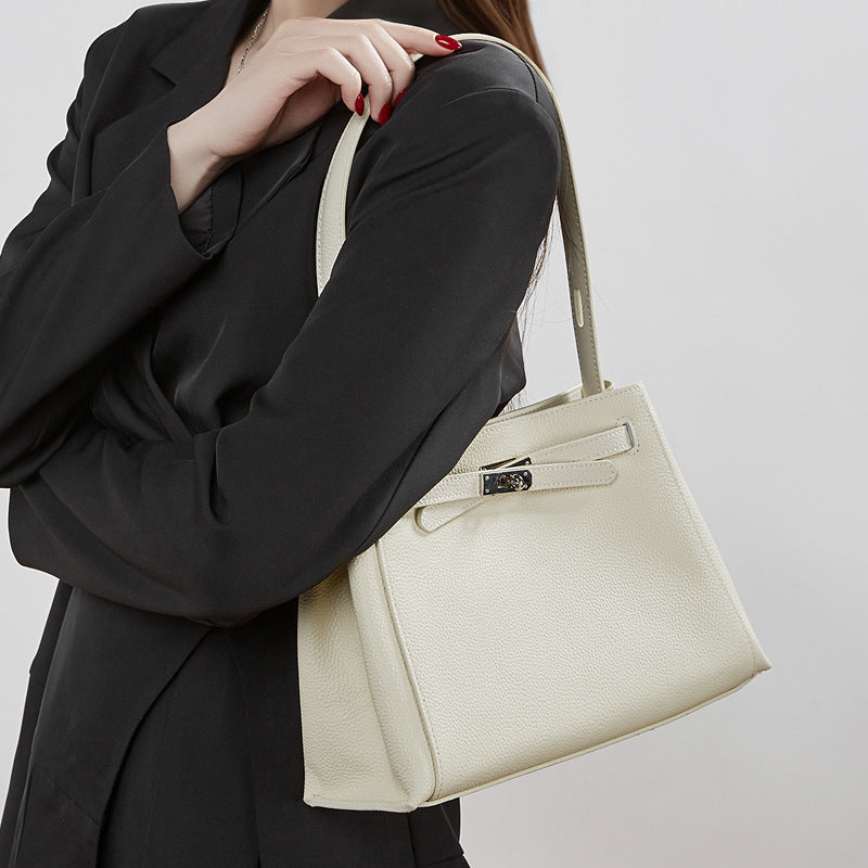 Women's Leather Kelly Versatile Large Capacity Portable Vegetable Basket Bags