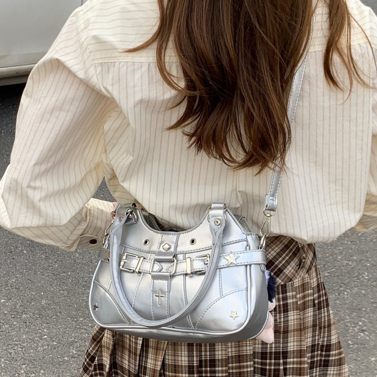 Leather Retro Fashion Millennium Hot Large Capacity Transparent Badge Backpacks