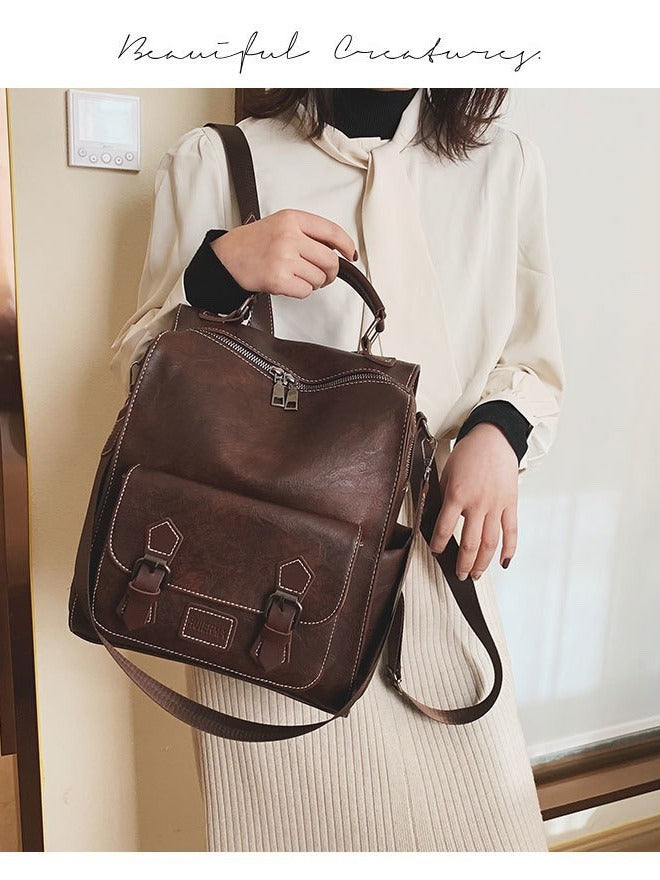 Women's Fashionable Retro British Simple Versatile College Women's Backpack