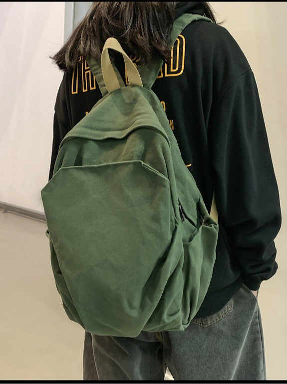 Women's Retro Mori Canvas High College Simple Leisure Backpack