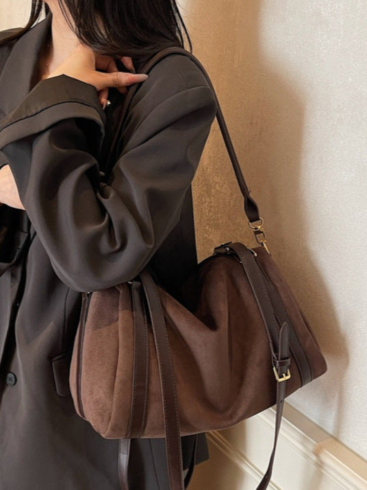 Loose Suede Large Capacity Pillow Niche Retro Women's Messenger Bag