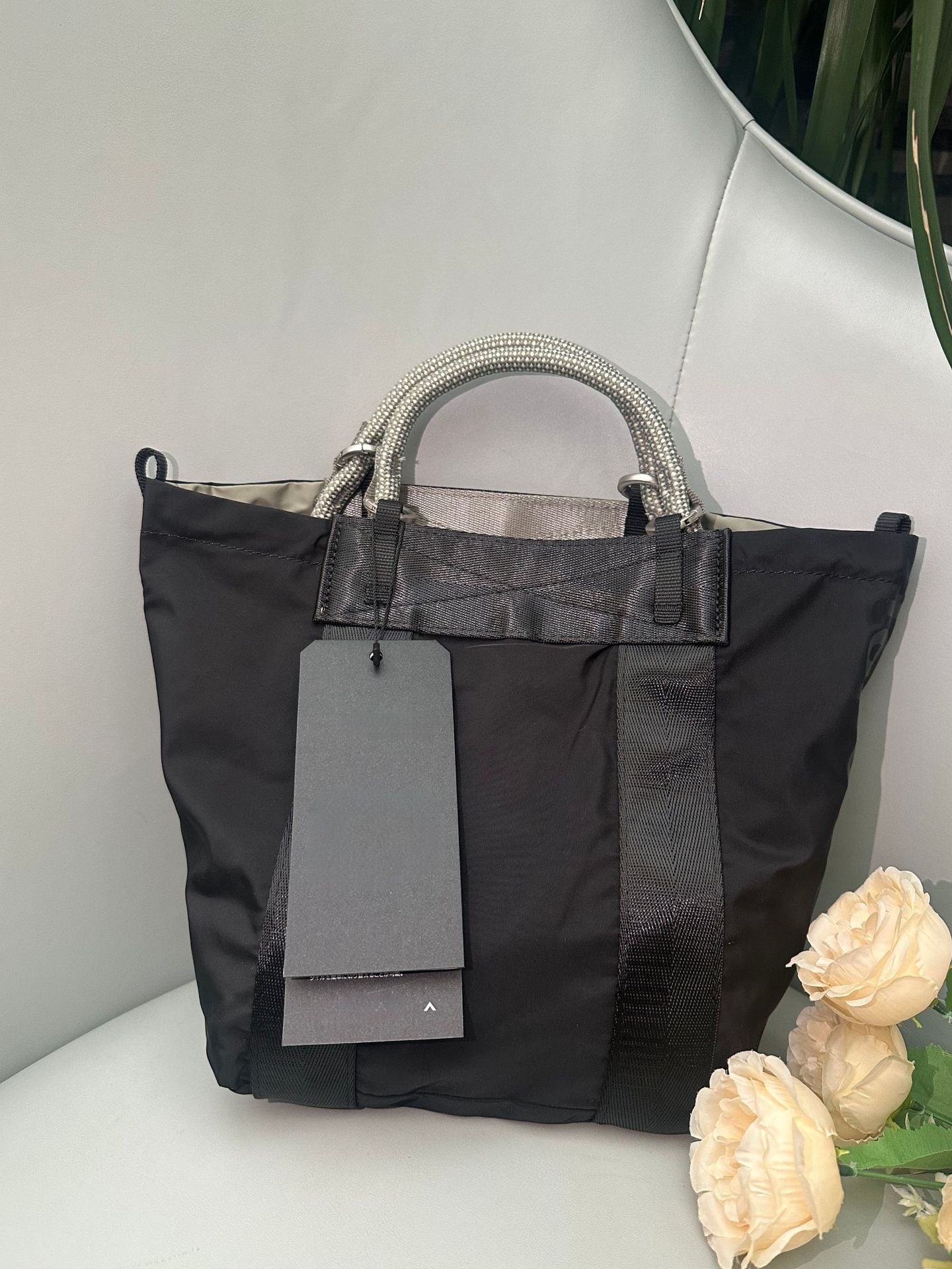 Drawstring Color Matching Large Capacity Folding Waterproof Commute Tote Bag