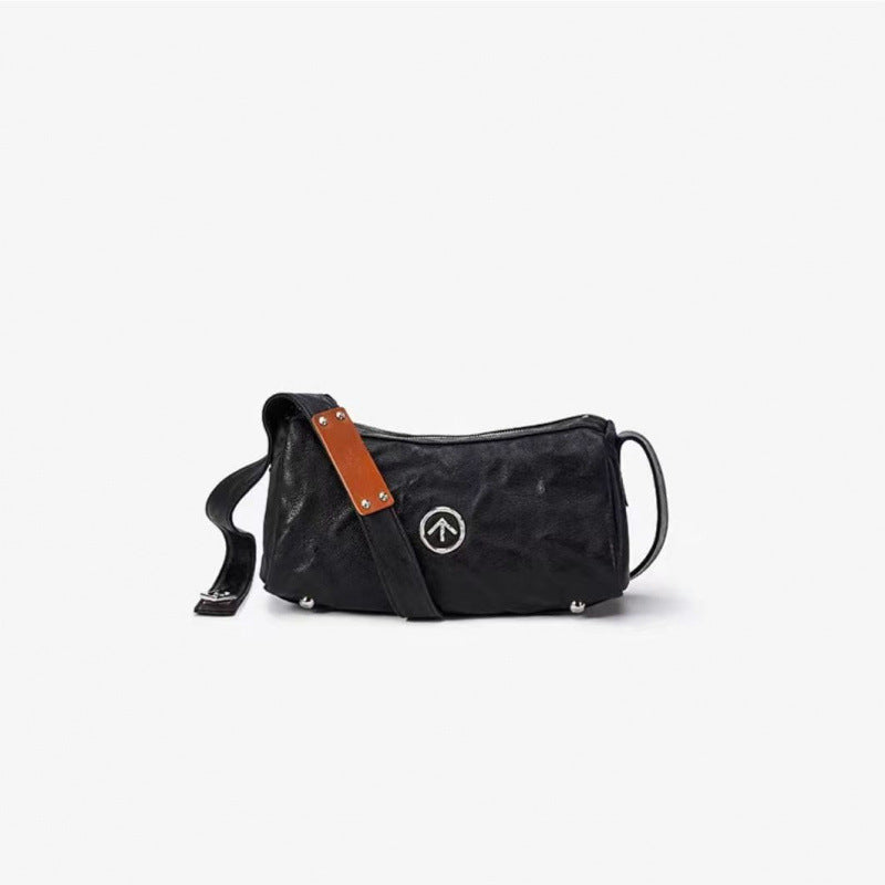 Women's & Men's Le Arrow Black Stone Pleated Large Capacity Soft Bags