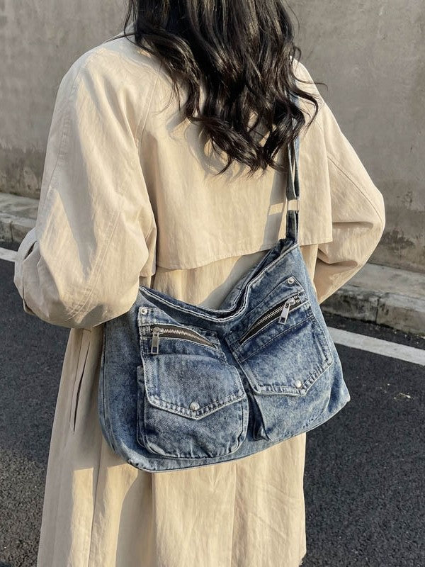 Versatile Personality Denim High Sense Minority Women's Shoulder Bag