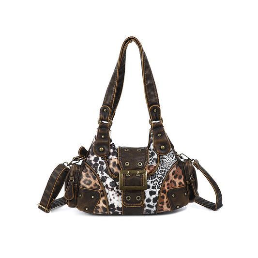 Popular Elegant Women's Washed Fashion Portable Shoulder Bags