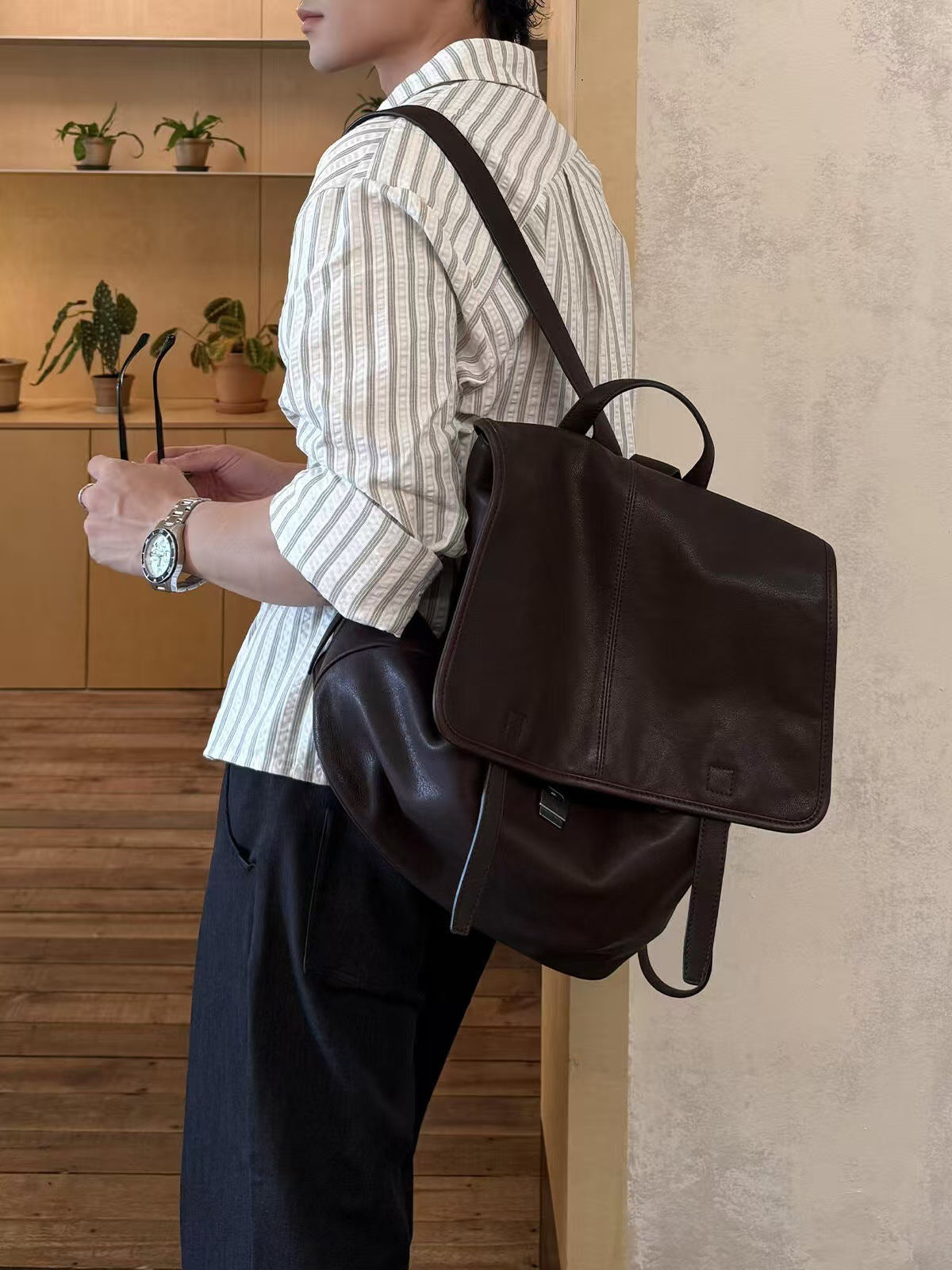 Genuine Leather High-grade Large Capacity Commute Women's Backpack