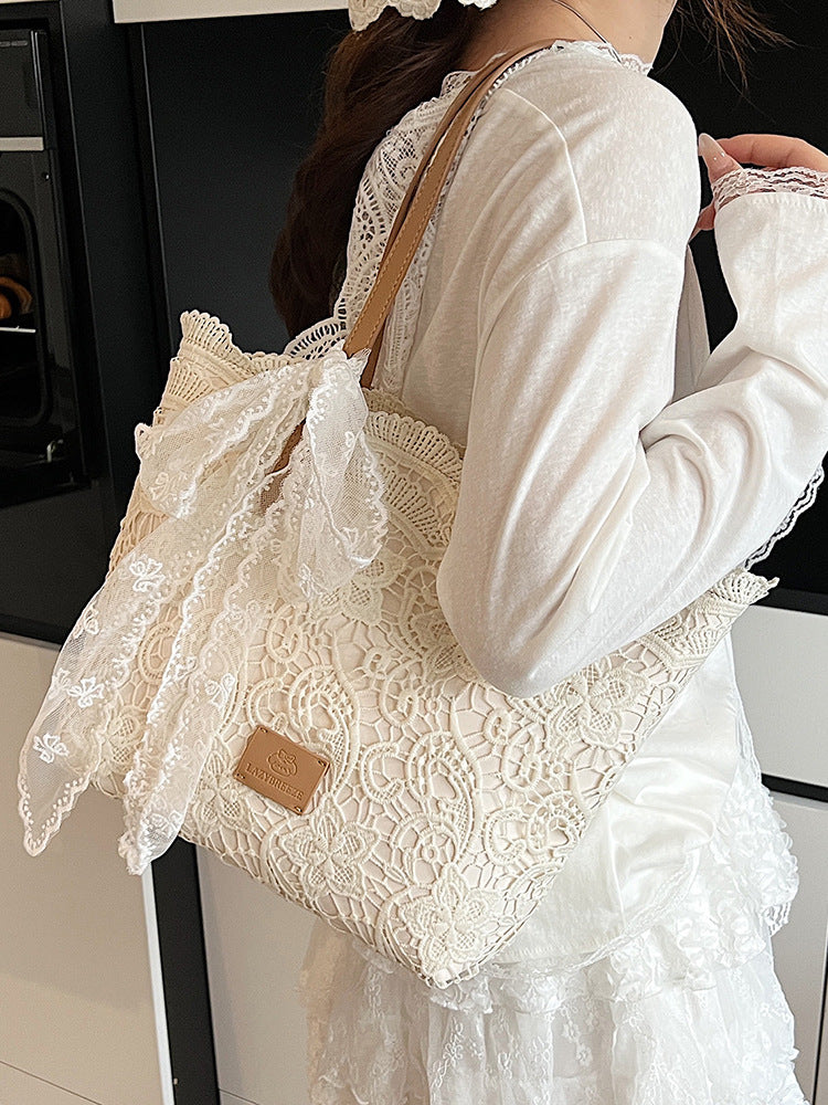 Niche Korean Style Large Capacity Woven Summer Hollow Idle Women's Shoulder Bag