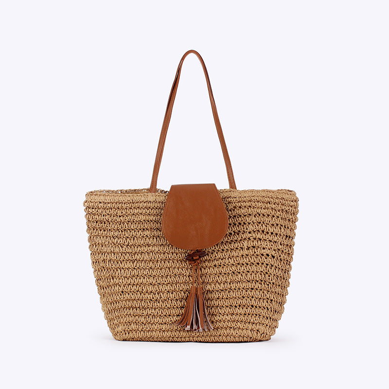 One Woven Daily Leisure Seaside Vacation Versatile Women's Shoulder Bag