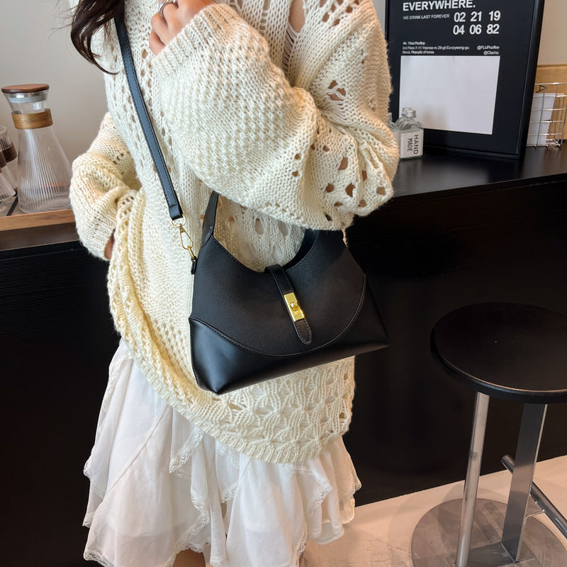 Women's Contrast Color Design Dumpling Making Commute Underarm Bag