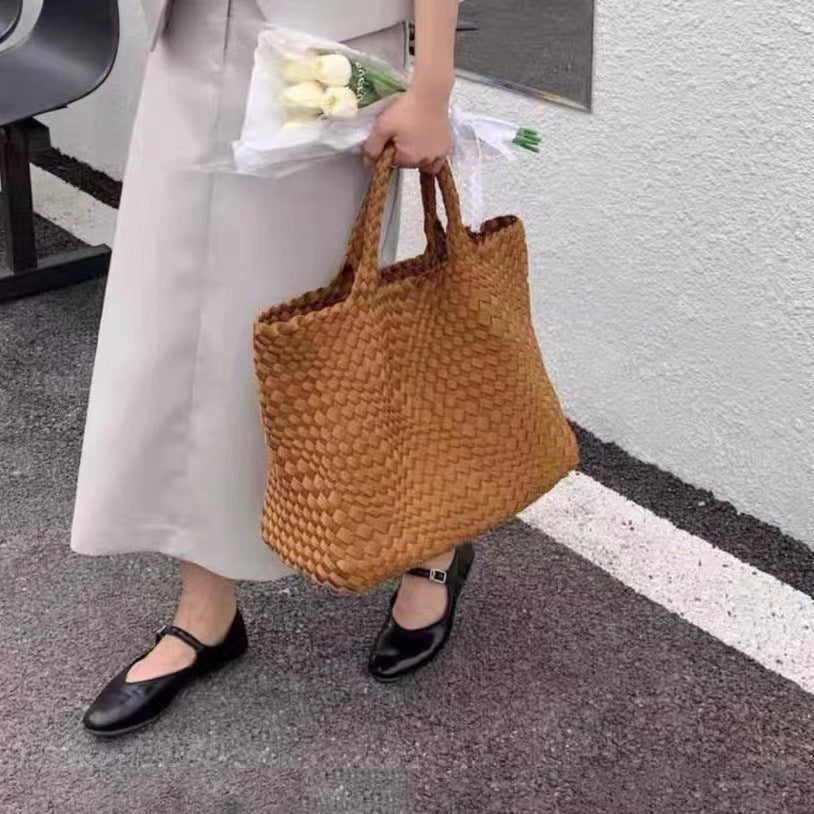 Women's Neoprene Woven Super Large Capacity Hand-woven Bags