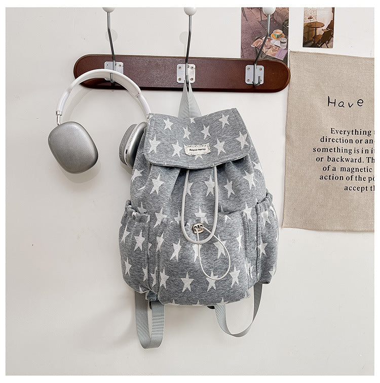 Women's Korean Style Design Star Stripes Good-looking Lightweight Backpacks