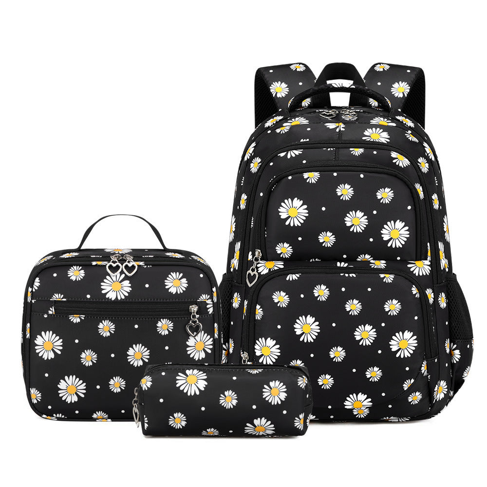 Little Daisy Three-piece Set Large Capacity Spine Women's Backpack
