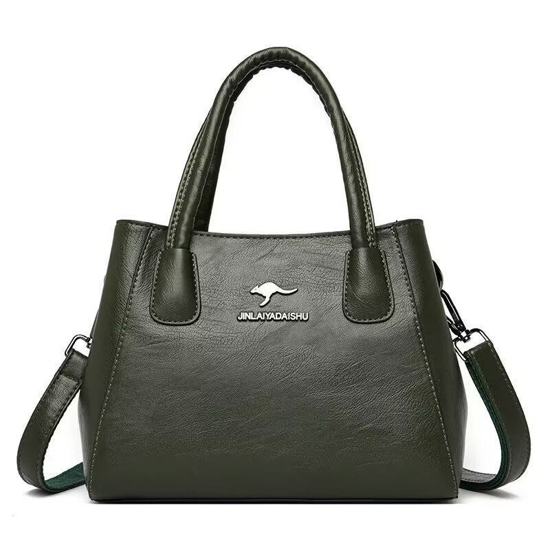 Women's Soft Leather Fashion Portable Mom Large Bags