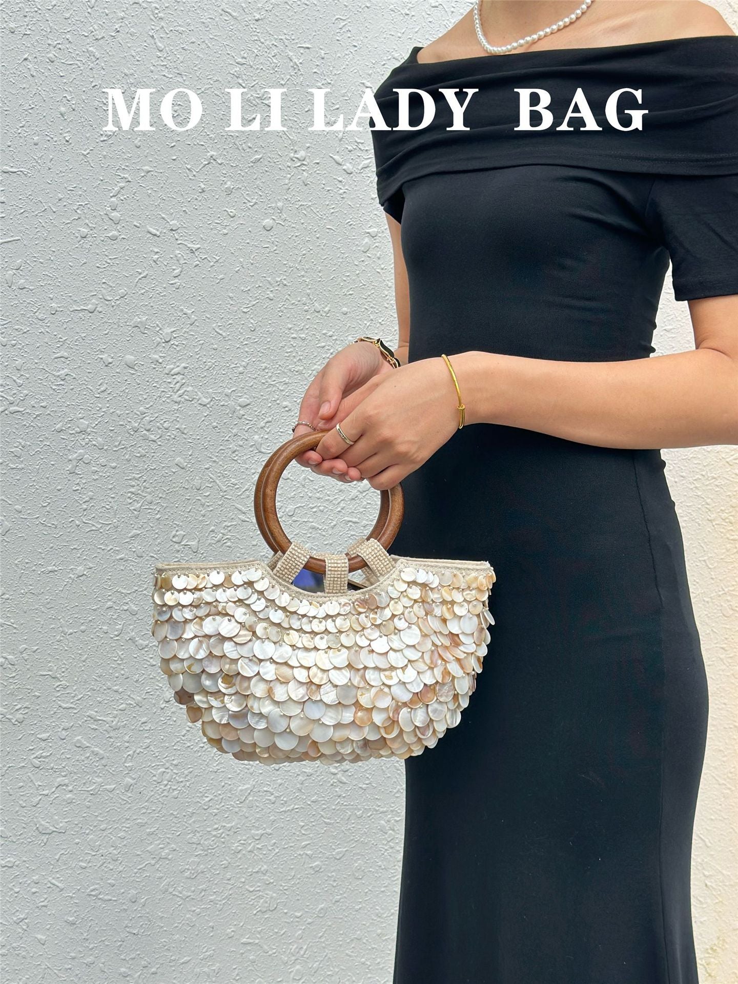 Women's High-grade Handmade Natural Shell Fairy For Niche Handbags